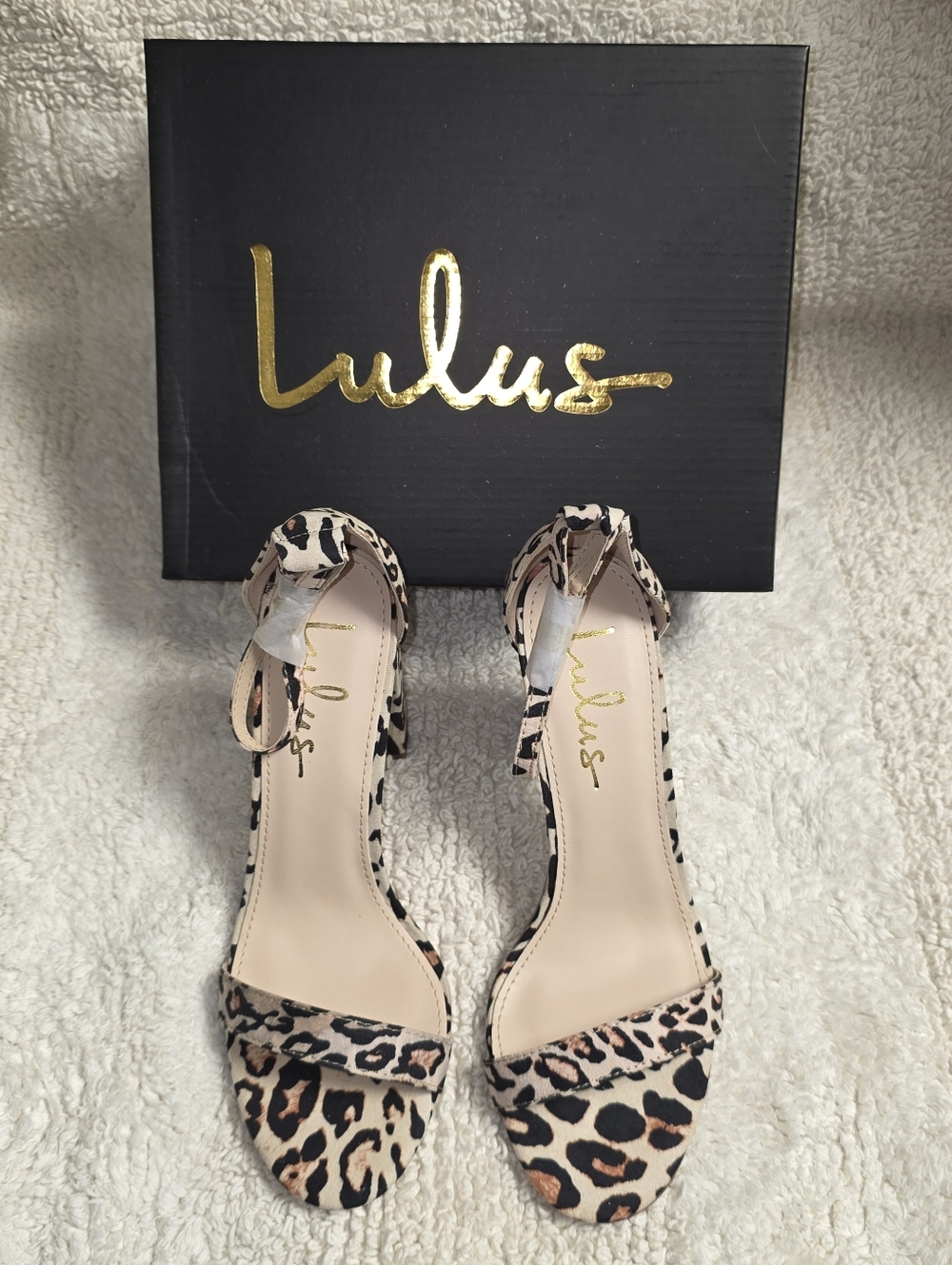 Lulu's Leopard Print Ankle Strap Heeled Sandals - Beige/Black/Brown